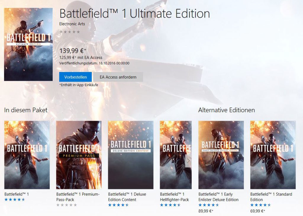 Battlefield 1 Ultimate edition